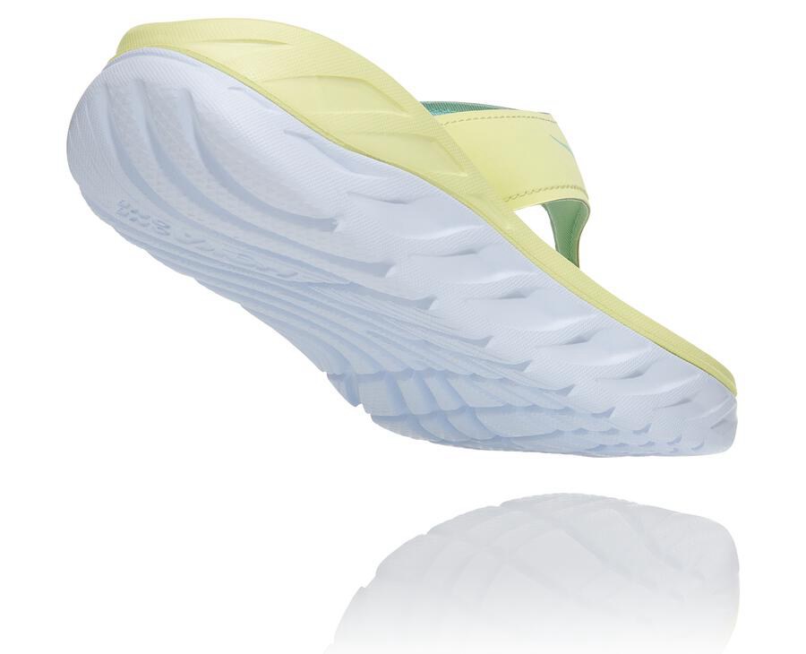 Hoka One One Sandale Damske Žlté/Biele - ORA Recovery Flip - 56027-RBHV